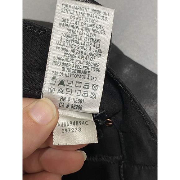 7 Seven For All Mankind Black Women's Jeans Size 30 Flare Low Rise Leather READ - Picture 12 of 14